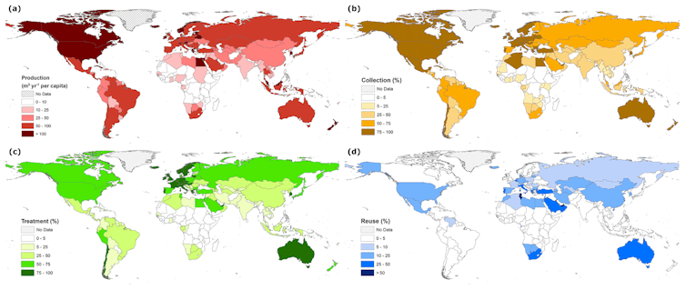 Four maps of the world.