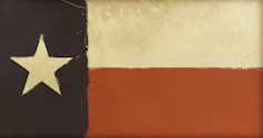 Faded, sepia-toned Texas flag