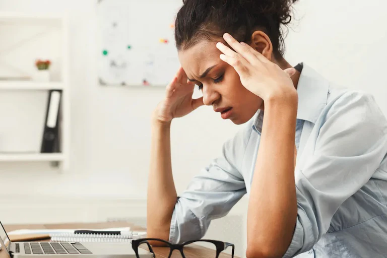 Woman experiencing stress