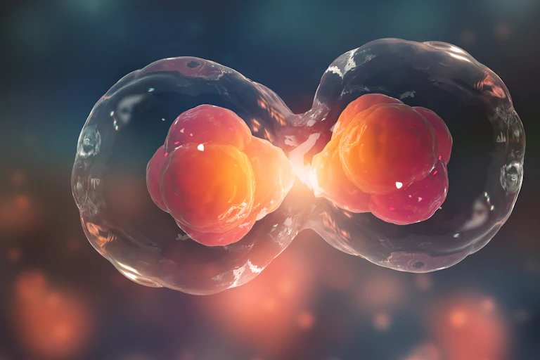 Illustration of two cells dividing