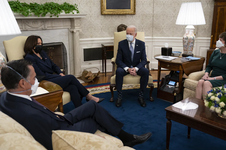Biden and Harris meet with GOP senators about the COVID relief bill
