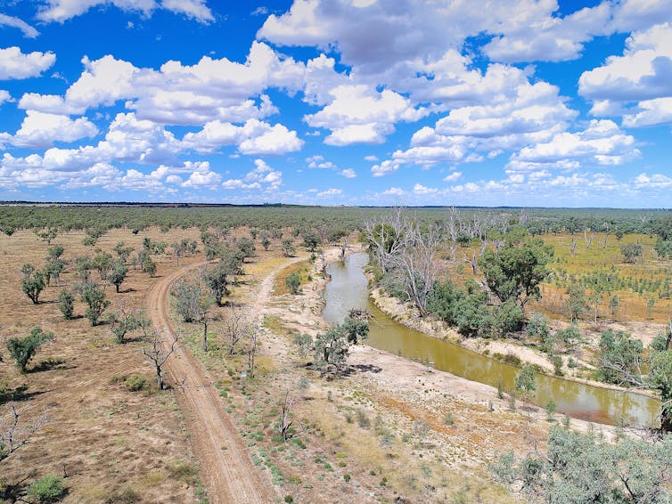 Dried-up river in the Basin