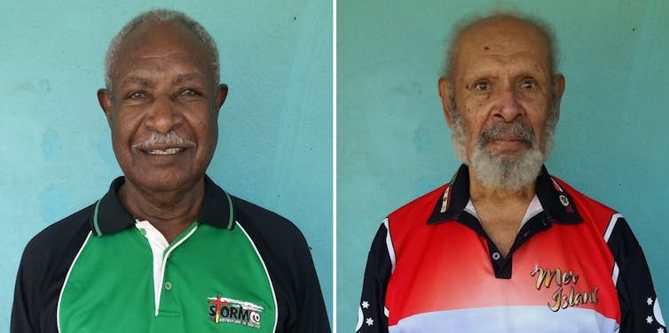 Head shots of the two Meriam elders.