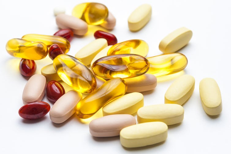 A variety of vitamin tablets