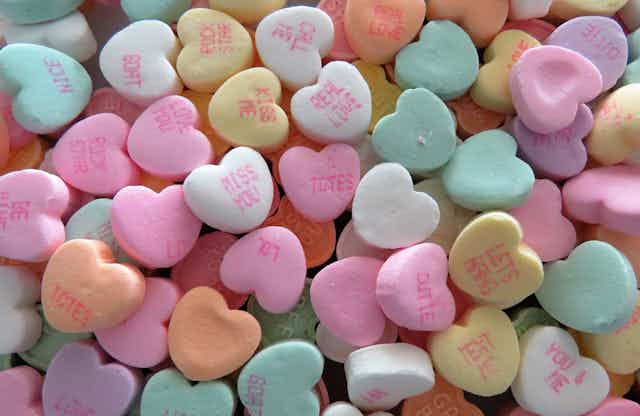 candy hearts with messages