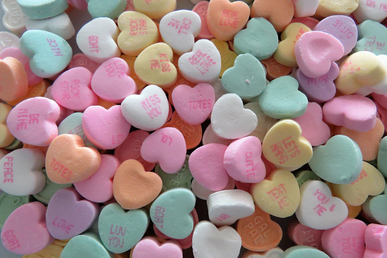 candy hearts with messages