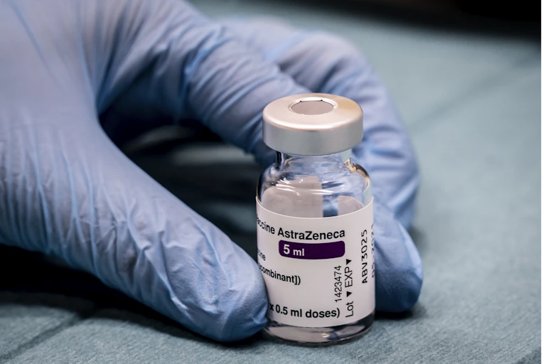 A vial of the Oxford/AstraZeneca vaccine
