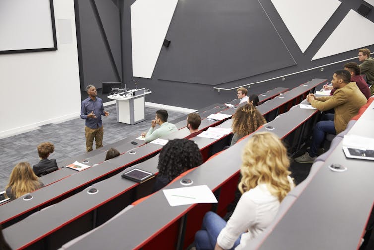 half-empty lecture theatre