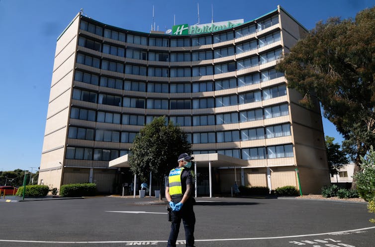 The outside of the Holiday Inn hotel in Melbourne.