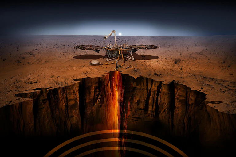 Artist impression of Mars Insight.