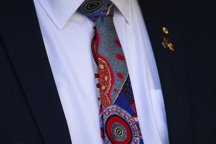 Tie with Indigenous art design