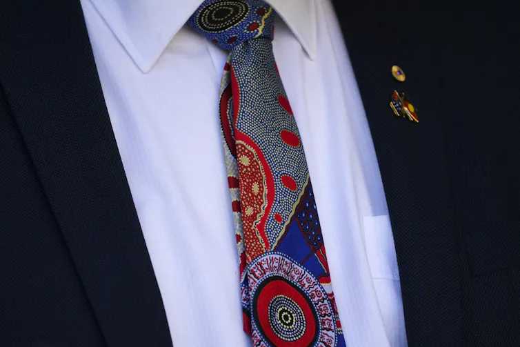 Tie with Indigenous art design