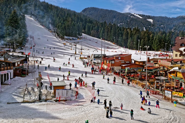 Busy ski resort.