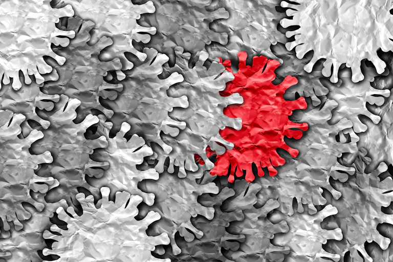 Graphic of the virus that causes COVID-19