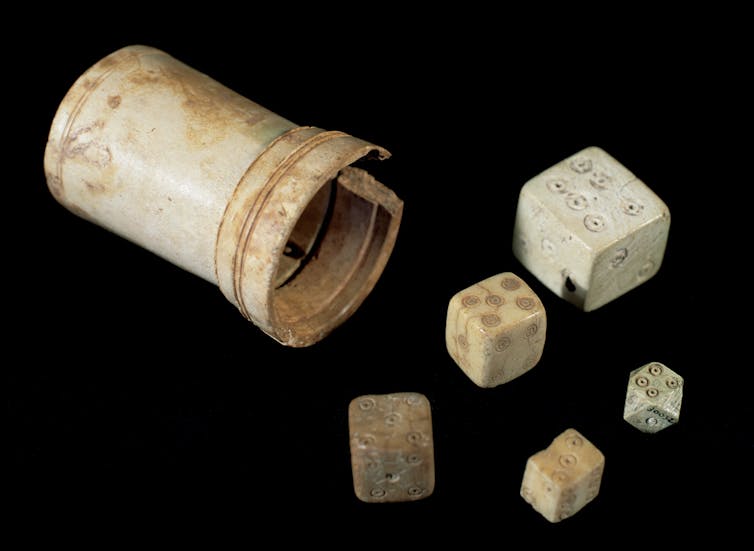 Dice made of bone