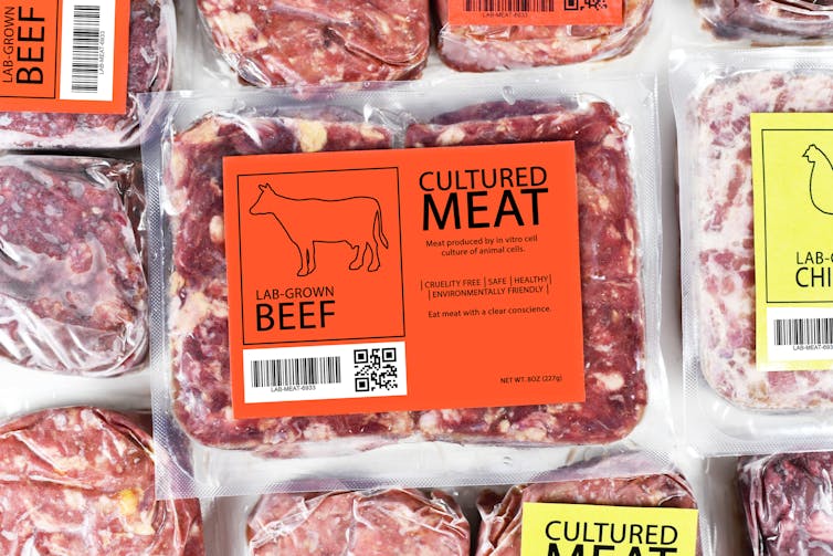 A package of 'lab-grown' beef.