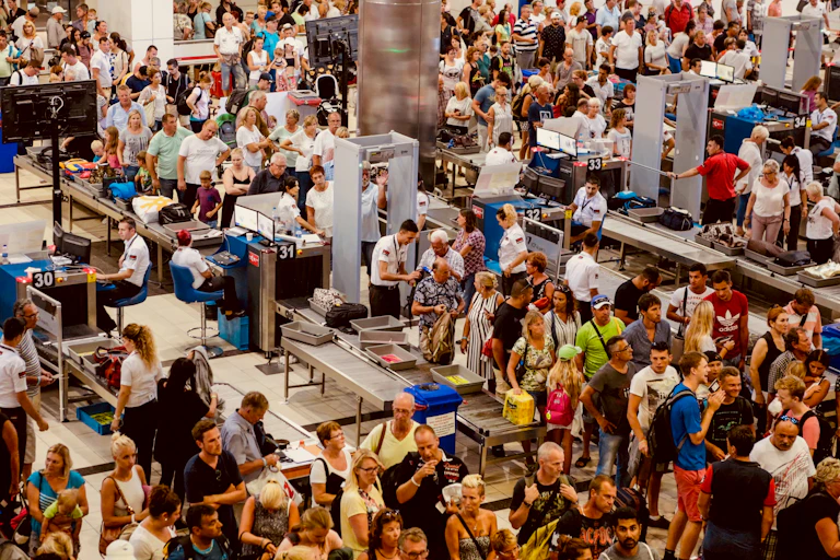 Airport crowds