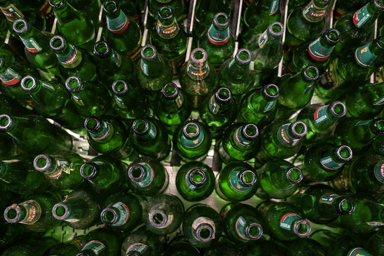 Bottles on a floor.