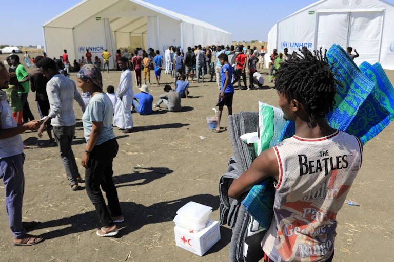 Réfugiés éthiopiens dans un camp dans l'est du Soudan
