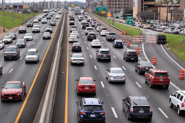 A traffic filled highway.