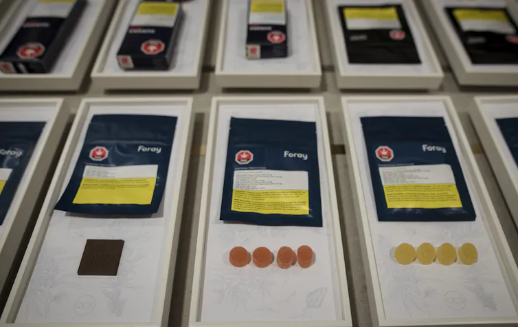 A display of different types of cannabis edibles