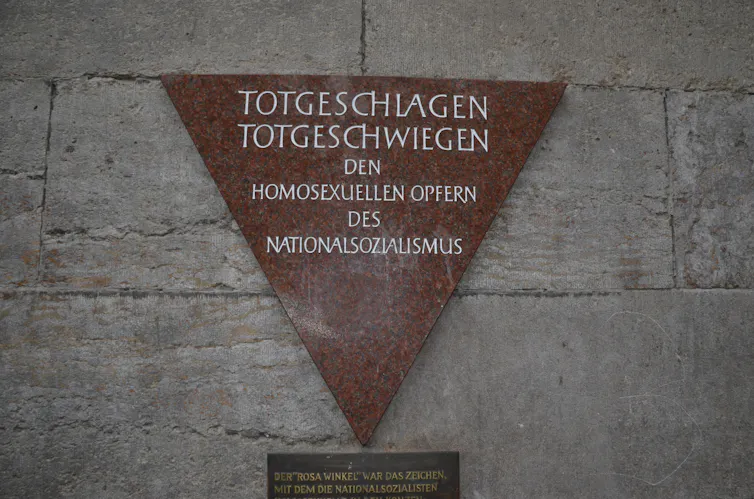 Memorial plaque for homosexuals murdered by the Nazi regime in Berlin, Germany