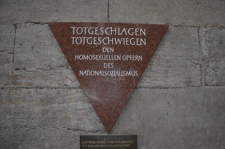 Memorial plaque for homosexuals murdered by the Nazi regime in Berlin, Germany
