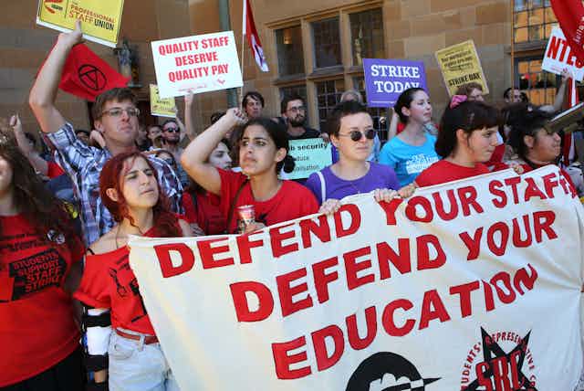 university staff protest at the University of Sydney