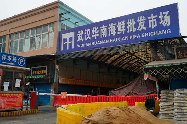 Exterior of the now closed Wuhan wet market