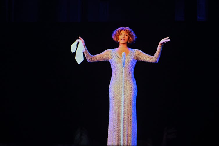 Digital hologram of singer onstage