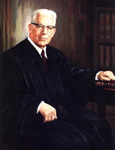 Portrait of US Supreme Court chief justice Earl Warren.