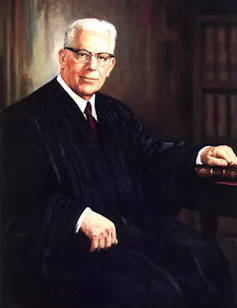 Portrait of US Supreme Court chief justice Earl Warren.