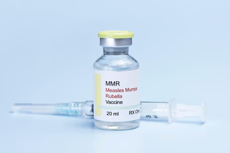 A vial of MMR vaccine.