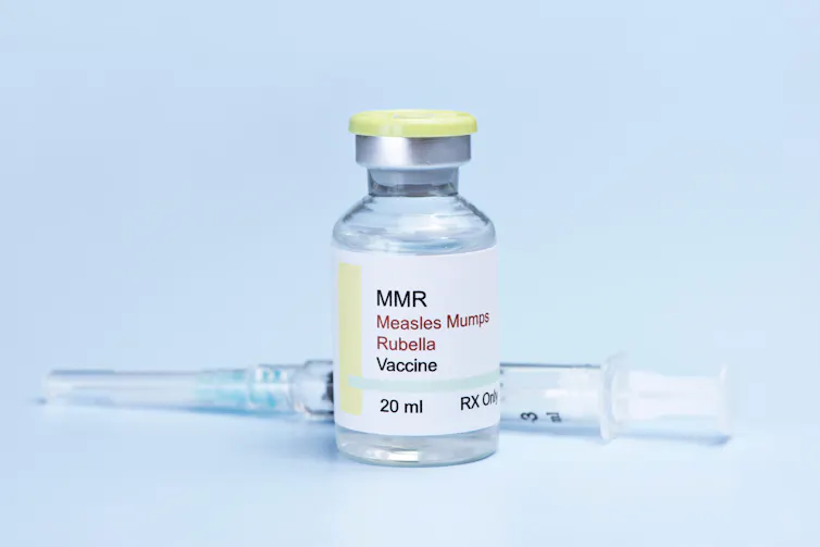 A vial of MMR vaccine.