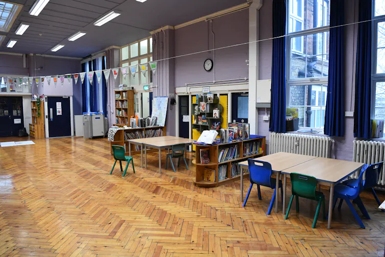 An empty school classroom