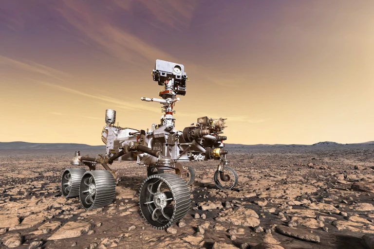 Illustration of Nasa's Perseverance rover on Mars