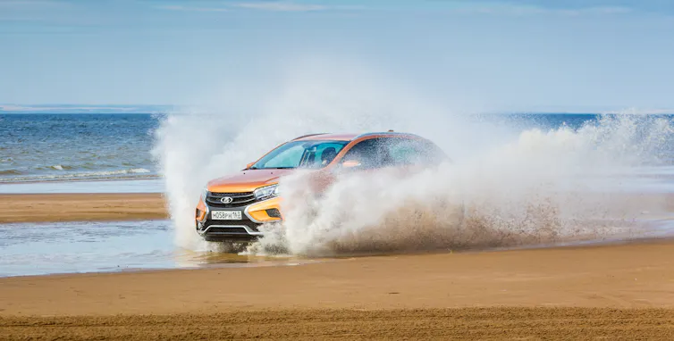 An advertisement for a car.