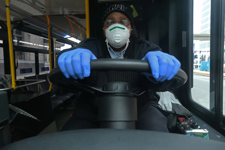 Public transit drivers are responsible for preventing unmasked passengers from boarding.