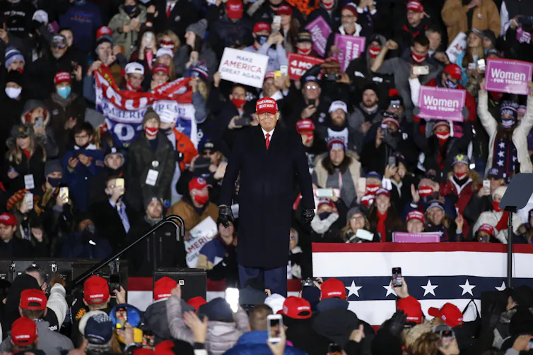 President Trump at a massive rally just before the election.