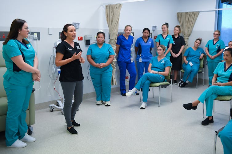 Group of nurses having a meeting