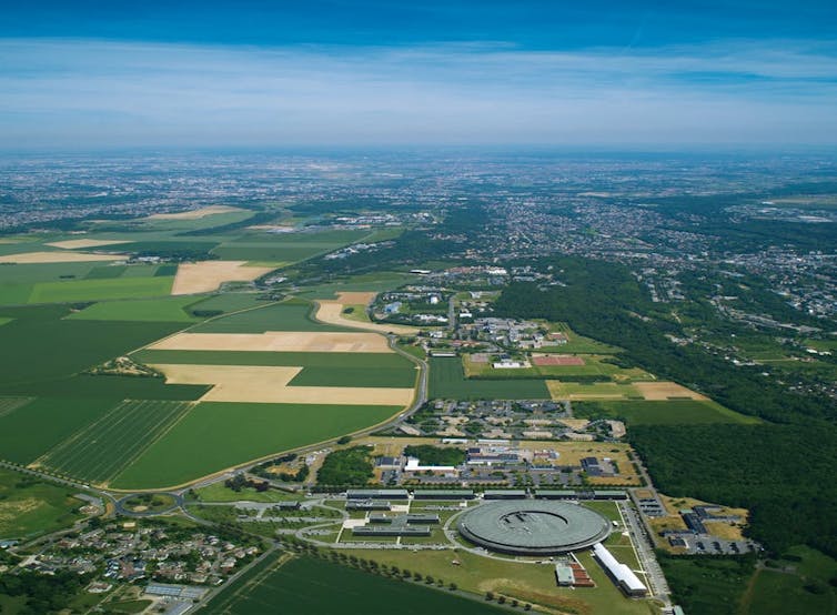 aerial view of university complex under construction