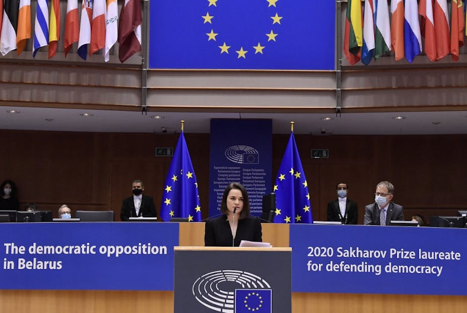 Svetlana Tikhanovskaïa au Parlement européen à Bruxelles