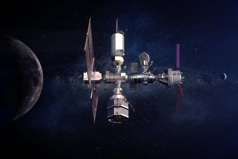 Illustration of the lunar gateway.