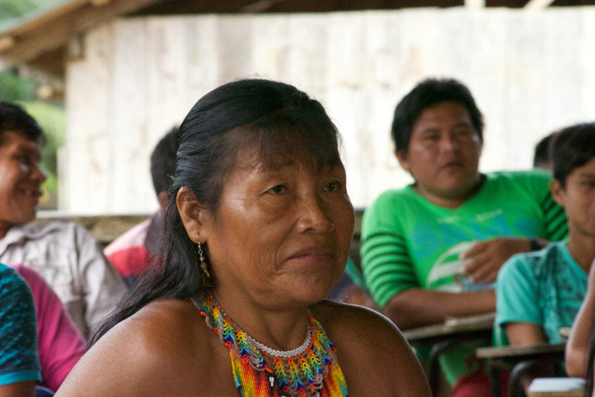 Older woman of the Embera tribe in Choco Colombia.