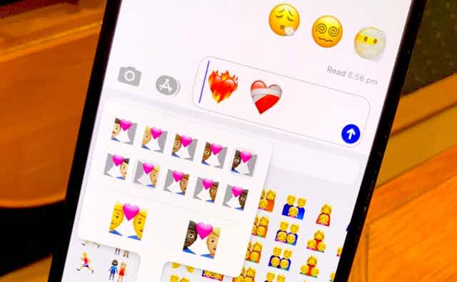 A phone screen showing some emojis