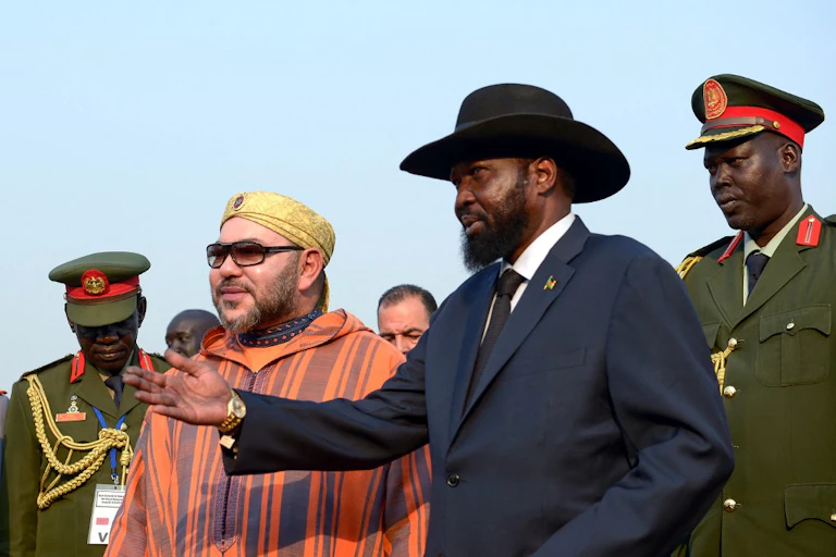 Mohammed VI et le président du Sud-Soudan Salva Kiir en 2017