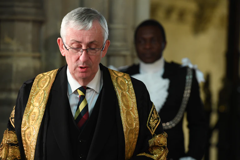 Speaker of the House Lindsay Hoyle walking into parliament