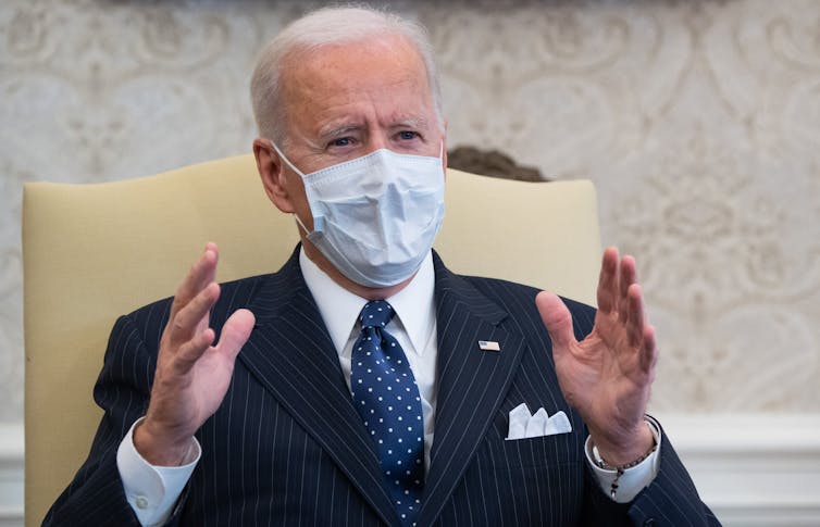 President Biden speaking in the Oval Office