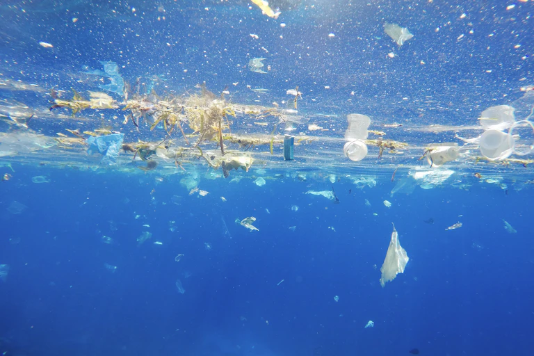 plastic waste in ocean