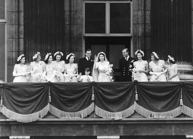 The marriage of Princess Elizabeth of Great Britain and Philip Mountbatten, prince of Greece and Denmark in November 1947.